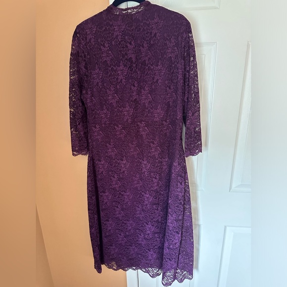 Wine Lace Dress by Kiyonna; women’s size 1X - Picture 7 of 15